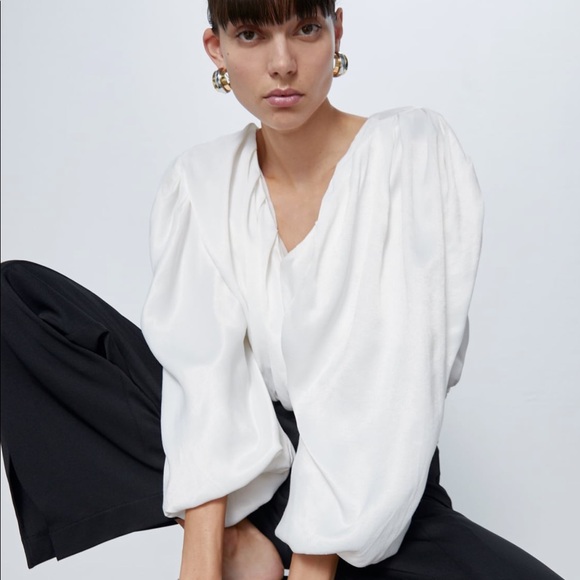 ZARA BALLOONED CROP TOP - Picture 9 of 10